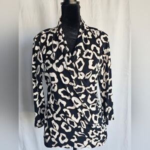 Chaus Black and White Patterned Top